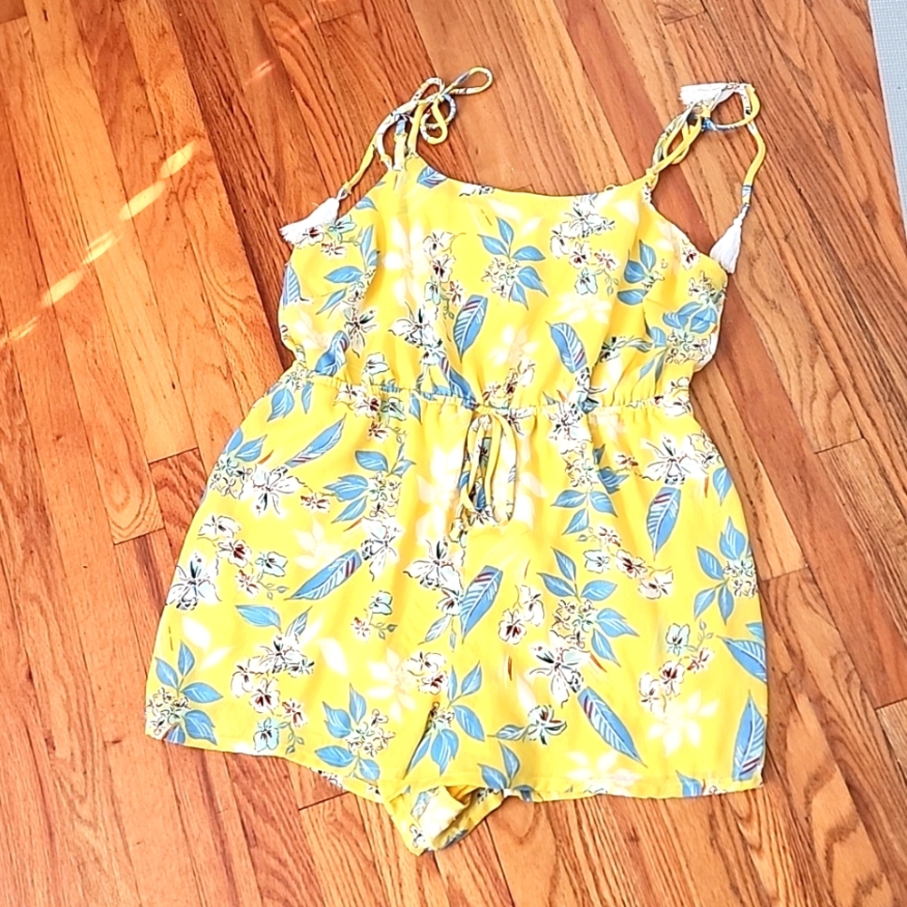 AS U WISH NWT Yellow Floral Romper Womens PLUS 1X